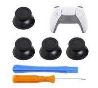 2 Pares de Joysticks de Repuesto para Mandos PS5 y PS4, Palancas Analógicas Negras, Incluye Destornillador para Fácil Instalación, reemplazo de joysticks analógicos 3D de para Mando, palancas Mando