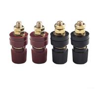 2 pares de latón Binding Post M6 rosca 333 tipo para máquinas de soldadura y generadores de carga con terminales aislados rojos y negros para paneles solares