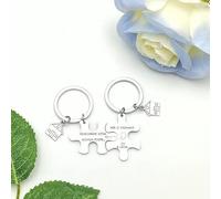 2 Pares De Llaveros De Rompecabezas De Acero Inoxidable, Adornos De Bolsos De Pares, Coles De Decoración De Llaves De Automóviles, Adecuados para Esposas Y Esposos.