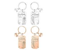 2 Pares De Llaveros, Llaveros con Letras De Acero Inoxidable, Regalos De Recuerdo para La Amistad, Regalos De Cumpleaños para Novias Y Novios.