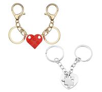 2 Pares De Llaveros para Parejas, Rompecabezas De Conexión Creativos, Regalos Románticos para Parejas, Adecuados para Parejas, Fiestas Conmemorativas para Parejas.