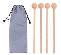 2 pares de mazos de madera para Glockenspiel, Xylophone, timbre, bloque de madera y campanas, 8 pulgadas de largo con una bolsa de transporte