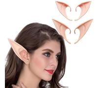 2 pares de orejas de elfo Pixie, cosplay, fiesta de Halloween, accesorios de transmisión en vivo, orejas de hada, orejas de elfo de látex, orejas de hada, orejas puntiagudas suaves para Halloween