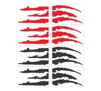 2 pares de pegatinas de marca de garra, pegatinas de cejas claras para coche, pegatinas de decoración de capó, pegatinas de coche impermeables, pegatinas estéticas de garra de monstruo