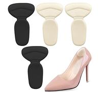 2 Pares de Pegatinas Para Talón - Almohadillas Protectoras Para Zapatillas y Tacones Altos, Taloneras Autoadhesivas Antiarañazos - Negro, Beige