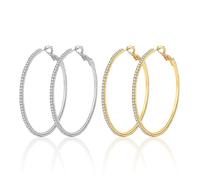 2 Pares De Pendientes Circulares, Aretes De Metal Simples, Aretes De Estras, Joyas Clásicas De Moda, Accesorios para Mujeres.