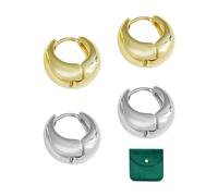 2 pares de pendientes de aro para mujer, con bolsa de joyas, pendientes simples y exquisitos, pendientes para mujer, adecuados para eventos, fiestas, uso diario., 18 mm Durchmesser, 16 mm Basisbreite,