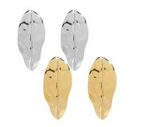2 pares de pendientes de hoja texturada de gran tamaño-oro y plata joyas de declaración de verano bohemio para las mujeres