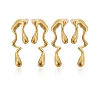 2 Pares De Pendientes, Pendientes Irregulares, Pendientes Largos Colgantes, Pendientes De Acero Inoxidable, Pendientes De Diseño, Pendientes Geométricos, Regalos De Joyería Para Mujeres Y Niñas