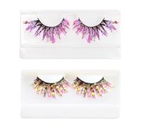 2 Pares De Pestañas Postizas De Lentejuelas, Creativas Y De Moda, Las Espesas Pestañas Brillantes Y Rizadas De Las Mujeres, Los Accesorios De Disfraces.