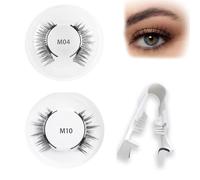 2 pares de pestañas postizas magnéticas magnéticas con aplicador, extensiones de pestañas postizas 3D, juego de pestañas magnéticas para extensiones de pestañas (2 estilos)