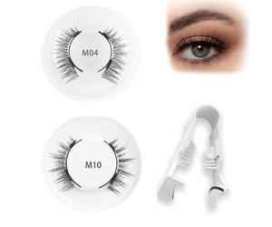 2 pares de pestañas postizas magnéticas magnéticas con aplicador, extensiones de pestañas postizas 3D, juego de pestañas magnéticas para extensiones de pestañas (2 estilos)