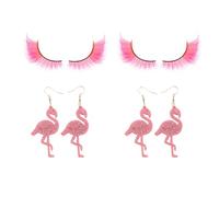 2 Pares De Pestañas Y 2 Pares De Aretes, Coloridas Pestañas Tipo Ojo De Gato, Naturalmente Gruesas Y Onduladas, Accesorios Navideños Personalizados.