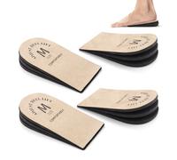 2 pares de plantillas de aumento de altura de 3 capas, almohadillas ajustables para levantar el talón, almohadillas para zapatos para hombres y mujeres, almohadillas de cuña para aliviar el dolor y