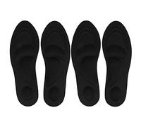 2 pares de plantillas de zapatos, plantillas de soporte de ortopédico transpirables de choque Jacquard 4D(Negro para las mujeres)