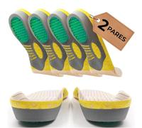 2 Pares de Plantillas Gel Hombre Trabajo y Mujer, Diseñadas por Profesionales, Alivio y Prevención del Dolor de Pies, Rodillas y Espalda, Especial para Fascitis Plantar (2 Pares Talla L (41-46))