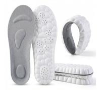 2 pares de plantillas ortopédicas deportivas, plantillas suaves de poliuretano, transpirables, amortiguadoras de golpes, para hombre y mujer, para deporte y uso diario, 41-42, cortables/gris (41-42 EU