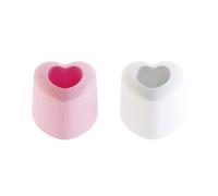 2 pares de portacepillos de dientes de escritorio con forma de corazón - Blanco