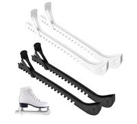 2 pares de protectores de patines de hockey, protectores de patines sobre hielo, fundas para cuchillas de patinaje sobre hielo con correas de talón ajustadas, protector de patinaje sobre hielo