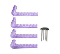 2 pares de protectores para patines, cubiertas ajustables para cuchillas de patinaje sobre hielo, protector de cuchilla de patín de hockey de silicona con resorte para patines de (Púrpura)