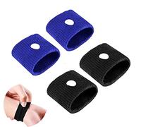 2 pares de pulseras de acupresión antináuseas para embarazo, náuseas de viaje sin efectos secundarios, pulsera antináuseas para niños, bandas de muñeca para adultos, viajes (blue-black)