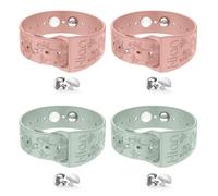 2 pares de pulseras para alivio de mareo, pulseras de acupresión de viaje, náuseas, alivio de enfermedades matutinas, enfermedades del mar, viajes, enfermedades del automóvil (ment rosa)