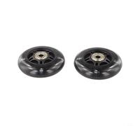 2 pares de ruedas de scooter de 80 mm con flash LED, ruedas de poliuretano de alta elasticidad, rodamientos de acero de alto carbono para reemplazo de patines en línea, para piezas de calle (negro)