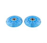 2 pares de ruedas de scooter de 80 mm con flash LED, ruedas de poliuretano de alta elasticidad, rodamientos de acero de alto carbono para reemplazo de patines en línea, para piezas de calle (azul)