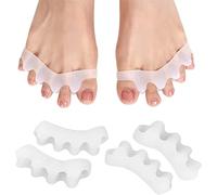 2 pares de separadores de dedos de gel, corrector de juanetes, alisador, separadores flexibles de goma, se utiliza para actividades deportivas, práctica de yoga, alivio del dolor de juanetes