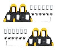 2 pares de tacos de ciclismo compatibles con pedales Shimano SPD-SL SM-SH10 SH11 SH12, tacos de bicicleta de carretera para zapatos de ciclismo de 3 agujeros, tacos de pedal de ciclismo para
