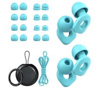 2 pares de tapones para los oídos para dormir, tapones reutilizables para los oídos con 8 pares de almohadillas para los oídos y un cable conector, tapones suaves para los oídos para reducción de