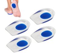 2 pares de tazas de talón de silicona para fascitis plantar, protectores de talón de gel insertos para zapatos, almohadillas amortiguadoras de cojines para hombres y mujeres