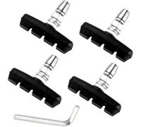 2 Pares de Zapatas de Freno V-Brake para Bicicleta de 55 mm con Llave Allen - Pastillas de Goma Antidesgaste - Compatibles con Shimano SRAM Tektro Avid MTB - Silenciosas y Alta Potencia de Frenado