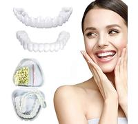 2 Pares Dentadura De Silicona, Dientes Postizos Temporales Cosméticos Carillas Dentales Dentadura Postiza Kit De Reparación De Dientes Instantánea