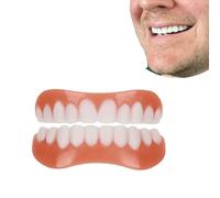 2 Pares Dentadura De Silicona Protesis Dental Cosméticas Superior E Inferior, Dientes Postizos Temporales Carillas Dentales Ajustables Cubrir Dientes Picados Para Hombres Y Mujeres