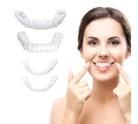 2 Pares Dentadura Postiza Perfecta De Superior E Inferior, Carillas Dentales Ajustables Para Hombre Y Mujer, Kit De Blanqueamiento Dental Cubrir Los Dientes Defectuosos, Reutilizable