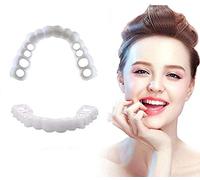 2 Pares Dentaduras Cosmética Carillas Instantáneas Dientes Snap on Dientes Reutilizable Silicona Dientes Cubren Los Dientes Imperfectos Para Usted 2 Superiores Y 2 Inferior