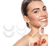 2 Pares Dentaduras Postizas Instantáneas Carillas Dentales Ajustables Para Cubrir Dientes Picados, Dientes Postizos Temporales Tiras Blanqueadoras Dientes Arriba Abajo Para Hombres Mujeres
