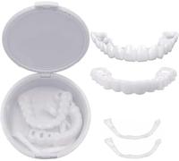 2 Pares Dentaduras Postizas Instantáneas, Dientes de Carillas Cosméticos Carillas Dentales Carillas Falsa Temporales de Dientes para Mujeres Hombres