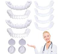 2 Pares Dentaduras Postizas Perfecta Kit De Reparación De Dientes Superior E Inferior, Carillas Dentales Ajustables Cubrir Dientes Imperfectos Para Hombres Y Mujeres