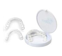 2 Pares Dentaduras Postizos De Repuesto Reutilizable, Dientes Artificiales Protesis Dental Superior E Inferior, Carillas Dentales Ajustables Para Cubrir Dientes Picados, Fácil Cuidado