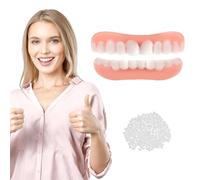 2 Pares Dientes De Carillas Cosméticos Dientes Postizos Temporales De Superior E Inferior, Dentaduras Postizas Ajustables Cubrir Los Dientes Imperfectos Para Hombres Y Mujeres
