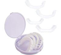 2 Pares Dientes de Carillas Cosméticos, Reutilizable Cómoda Dientes Temporales de Superior e Inferior para Hombre Mujer Blanqueamiento Dental Cubrir Los Dientes Defectuosos