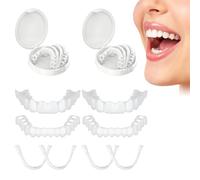 2 Pares Dientes Postizos Temporales Ajustables Dentaduras Postizas Ajustables Fundas Dentales Dentadura Postiza Ajustable Para Disimular Dientes Defectuosos Con 4 Tiras Adhesivas 2 Caja Almacenaje