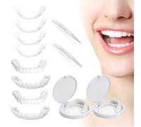 2 Pares Dientes Postizos Temporales Carillas Dentales Ajustables Para Sonrisa Perfecta Instantáneo, Protesis Dental Brackets Falsos Para Hombre Y Mujer Blanquear Los Dientes Solución