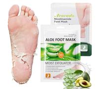 2 Pares Exfoliante Pies MáScara, MáScara Pie Peeling, Mascarilla Pie Secos Y Agrietados, Pies Suaves Renovados, Mujeres Y Hombres(Aloe Vera + Aguacate)