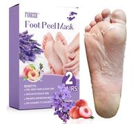 2 Pares Exfoliante Pies Máscara Pies Foot Mas, Mascarilla hidratante para pies, Quita Cutículas y Callos, Foot Mask para Mujeres y Hombres (Melocotón y Lavanda)