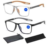 2 Pares Gafas de Bloqueo Luz Azul Hombre y Mujer, montura TR90 ultraligera, Gafas con Filtro de Luz Azul sin Graduar Gafas Filtro para Ordenador Gaming y Lectura