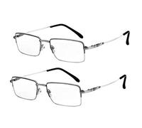 2 Pares Gafas de Lectura Luz Anti-azul,Anti Fatiga Visual,Protección Radiológica,Anteojos para Lectura de Computadora,Lector Ultraligero,para Mujeres Y Hombres (+4.00,2 Silver)