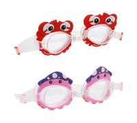 2 pares Gafas de Natación Infantiles de Dibujos Animados, 13,5x12x6cm | PVC, Lentes Transparentes y Diseño Animal Seta, para Piscina y Playa, Uso Infantil